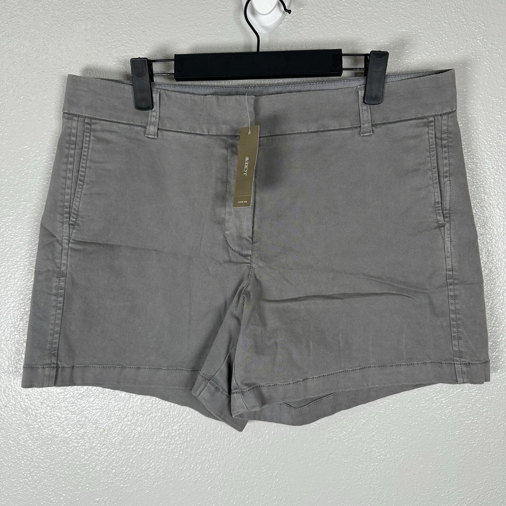 NEW J CREW 7" Stretch Chino Shorts Womens 12 Green Slash Pockets Cotton Classic